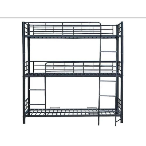 LIT SUPERPOSE TRIO EN METAL NOIR 1 EN PLACE 90x190 cm EURODESIGN 1+1+1n