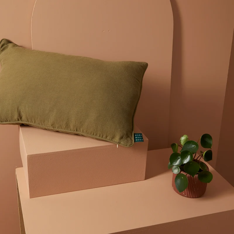 Housse de coussin rectangulaire - Kaki