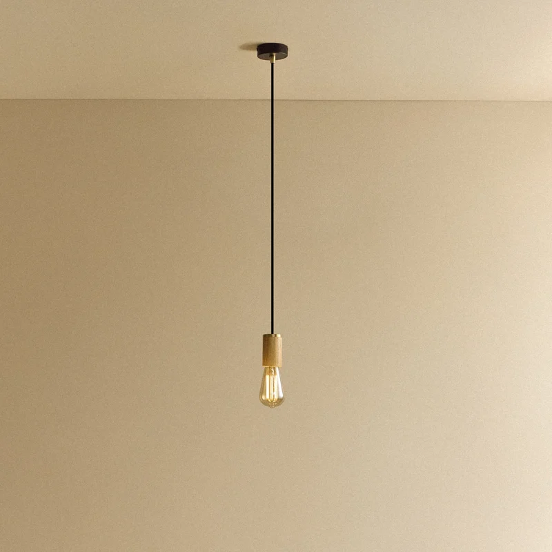 Squirrel Cage Pendant Light in Oak