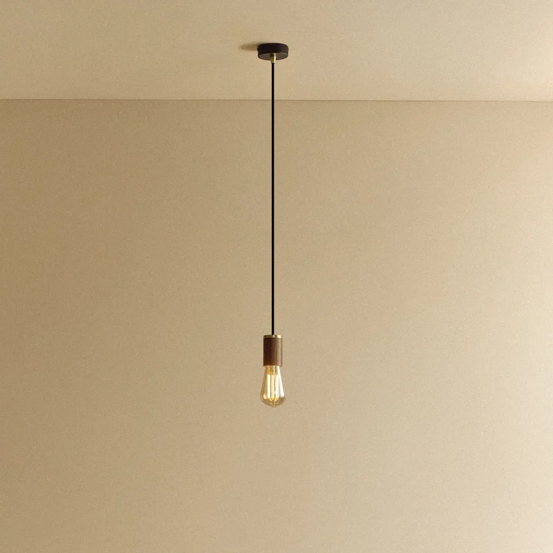 Squirrel Cage Pendant Light in Walnut