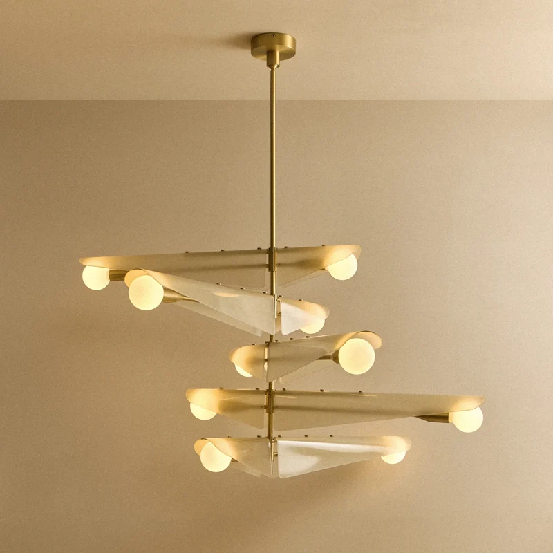 Sycamore Chandelier 5 Tiers in Dusk Pink