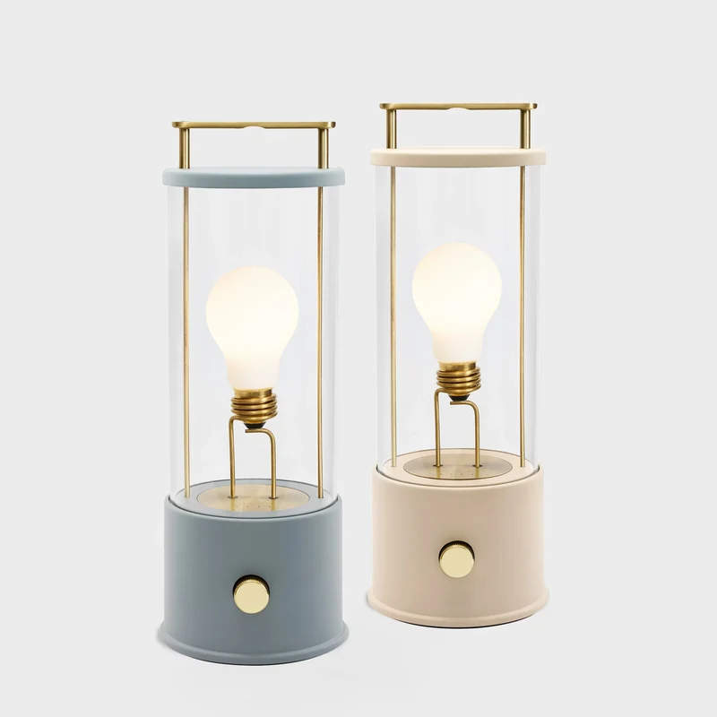 The Muse 1.0 Portable Lamp in Selvedge Blue + Setting Plaster Pink - Set of 2