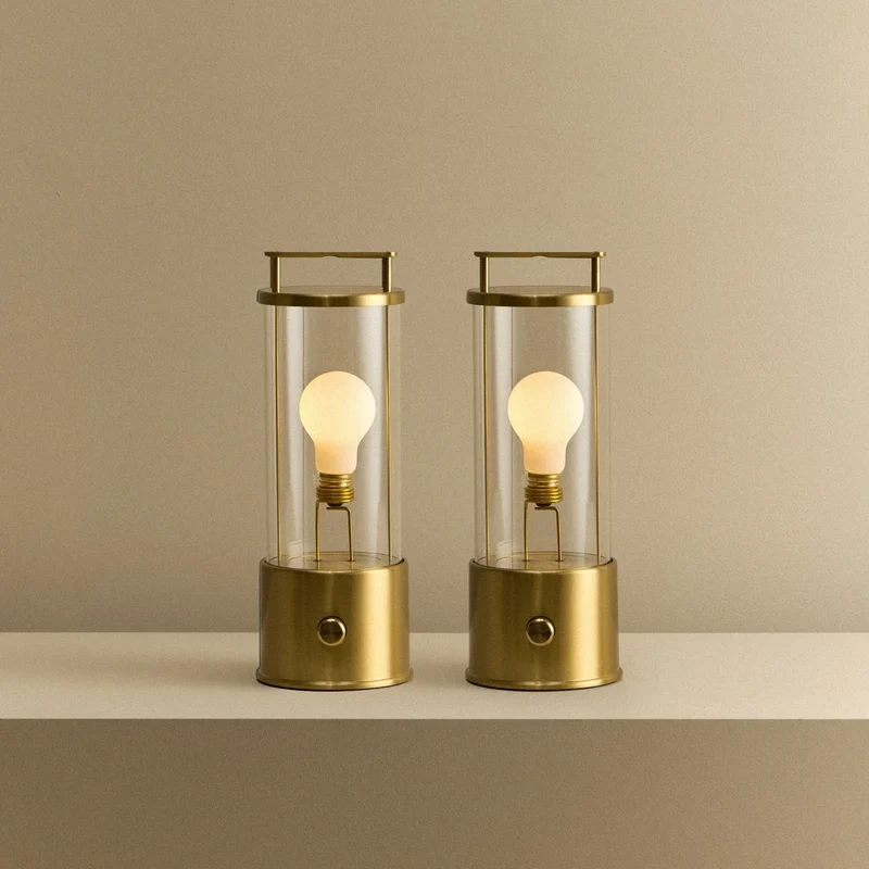 The Muse 1.0 Portable Lamp in Solid Brass - Set of 2