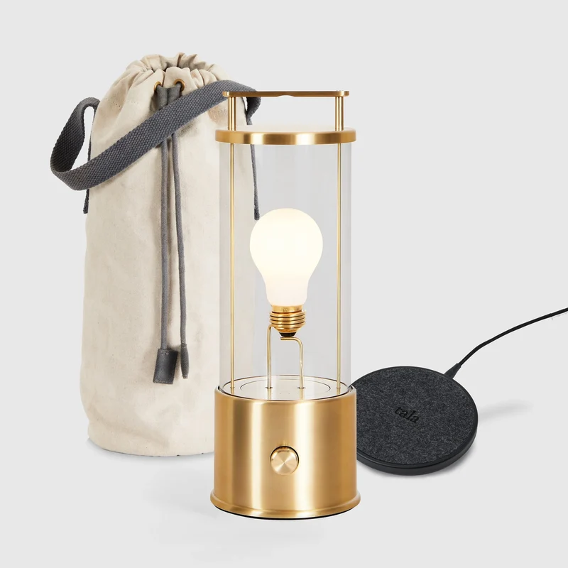 The Muse 1.0 Portable Lamp in Solid Brass Bundle