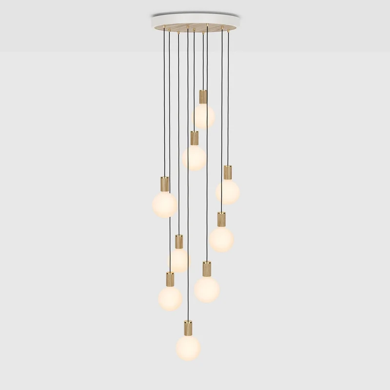 The Original Nine Pendant in Oak + Sphere IV