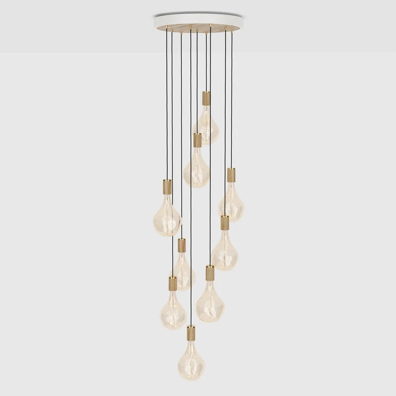 The Original Nine Pendant in Oak + Voronoi II
