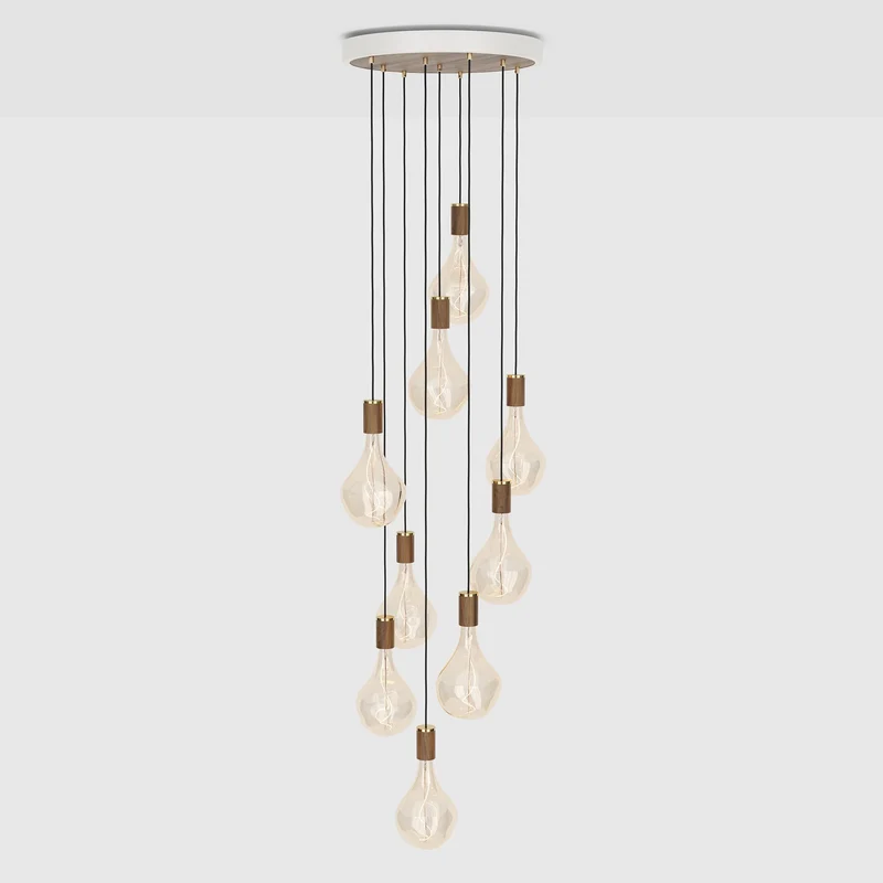 The Original Nine Pendant in Walnut + Voronoi II