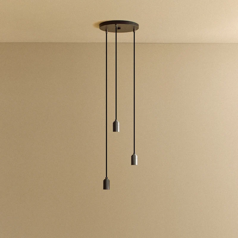 Triple Pendant in Graphite - Black Canopy