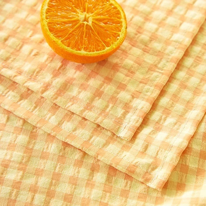 Lot de 2 serviettes de table " un petit creux " - Vichy Citron