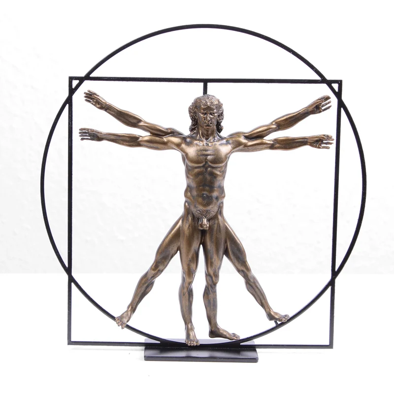 Statuette de l' Homme Vitruvien (Sculpture du Corps de Léonard de Vinci)