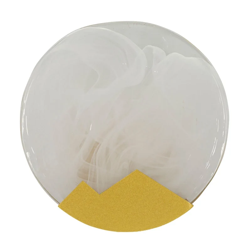 Applique murale blanche et dorée avec motif rond – Moon Contemporary