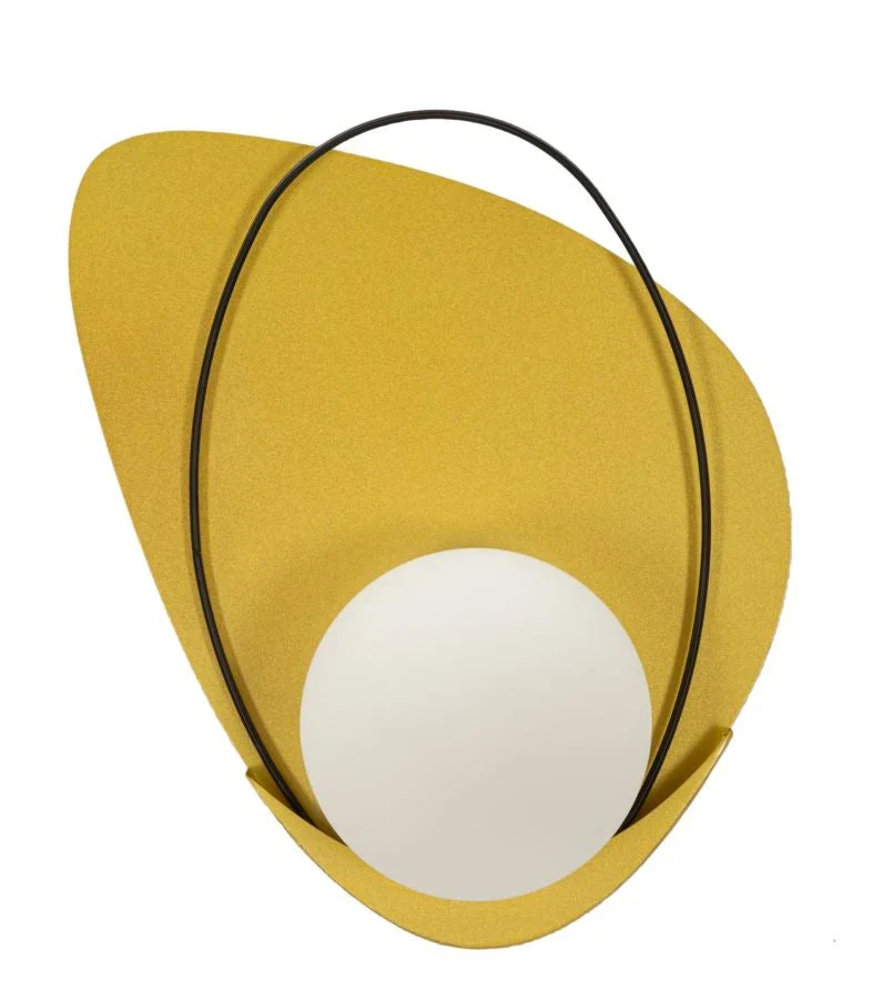 Applique murale dorée et blanche avec motif incurvé – Cirely Modern Design