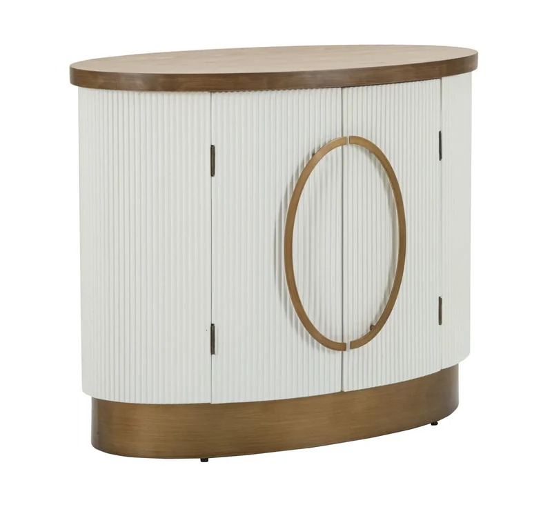Armoire blanche à 2 portes avec accents en bois – Tolosa Collection