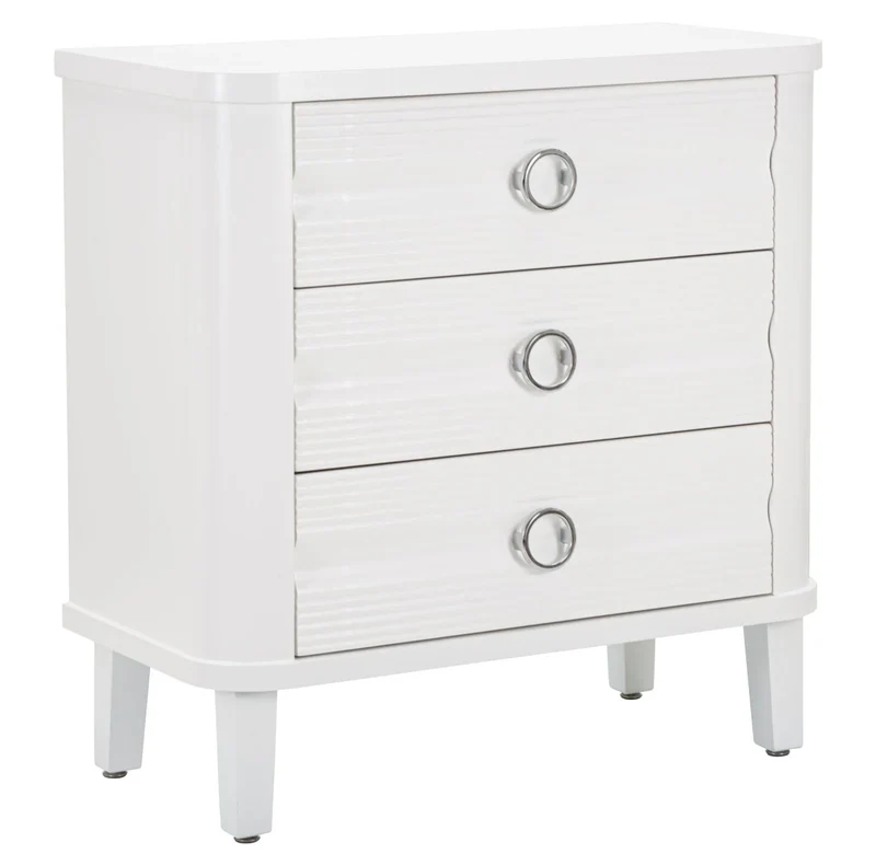 Commode en bois blanc avec tiroirs – Rangement pour chambre à coucher Shine