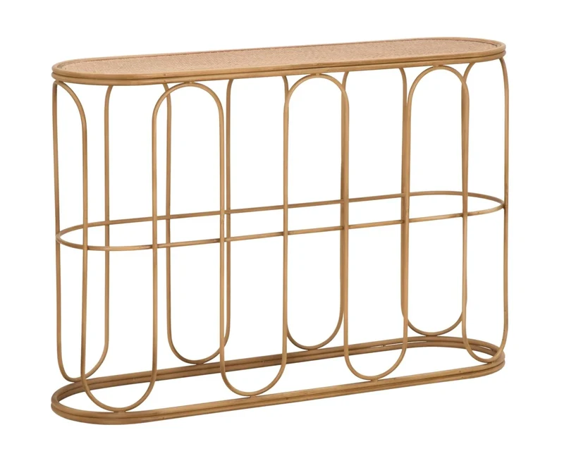 Console en bois avec design à lattes – Samui Entryway