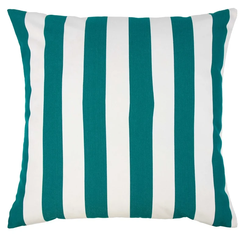 Coussin d’Extérieur Vert Pétrole à Rayures Verticales (Style Club)
