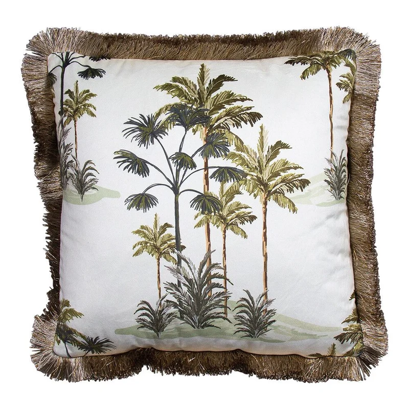 Coussin en velours avec des palmiers