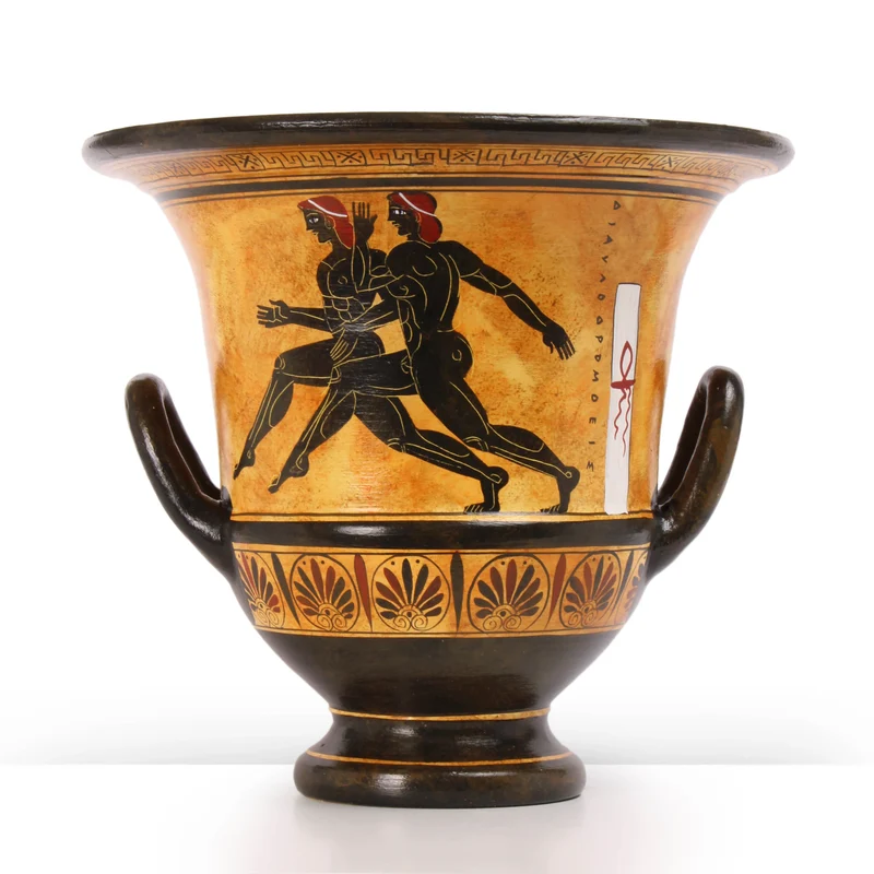 Cratère grec avec Achille et Ajax à figures noires