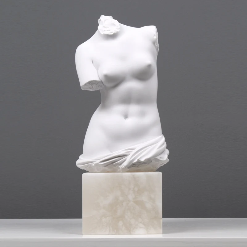 Torse féminin de la Vénus de Milo - sculpture en marbre