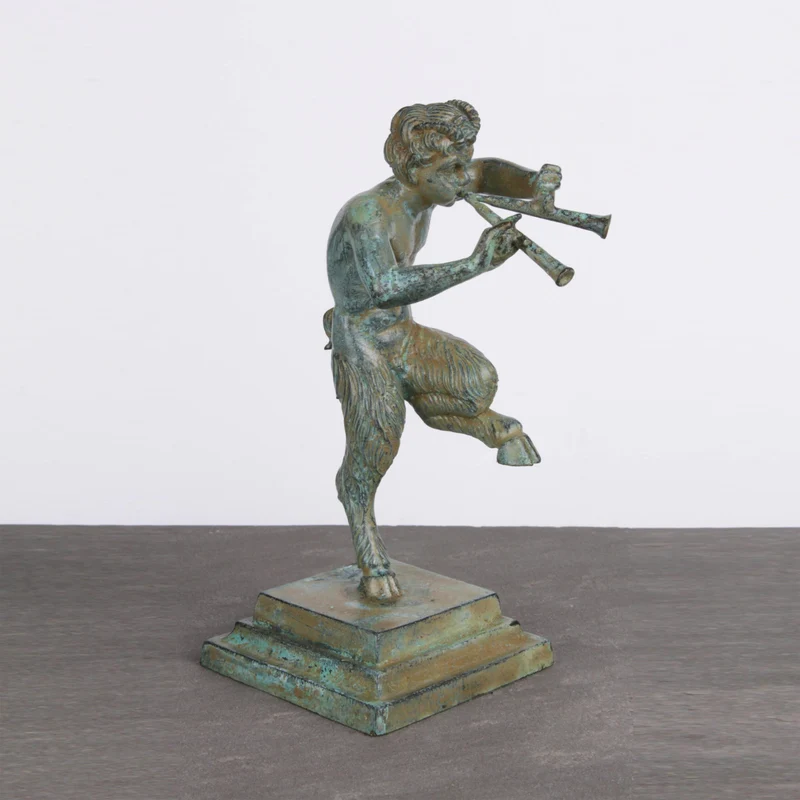 Statuette Satyre - bronze vert