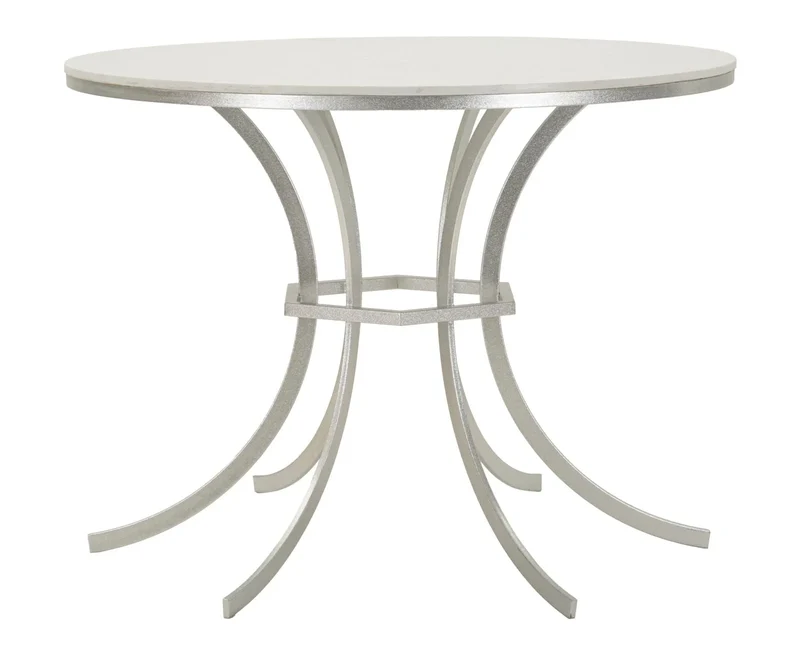 Table à manger ronde avec base en métal et plateau en marbre – Istanbul Elegant Design