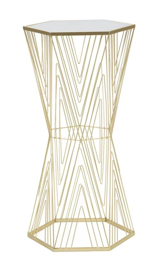 Table à piètement métallique doré – Lines 6 Modern Design