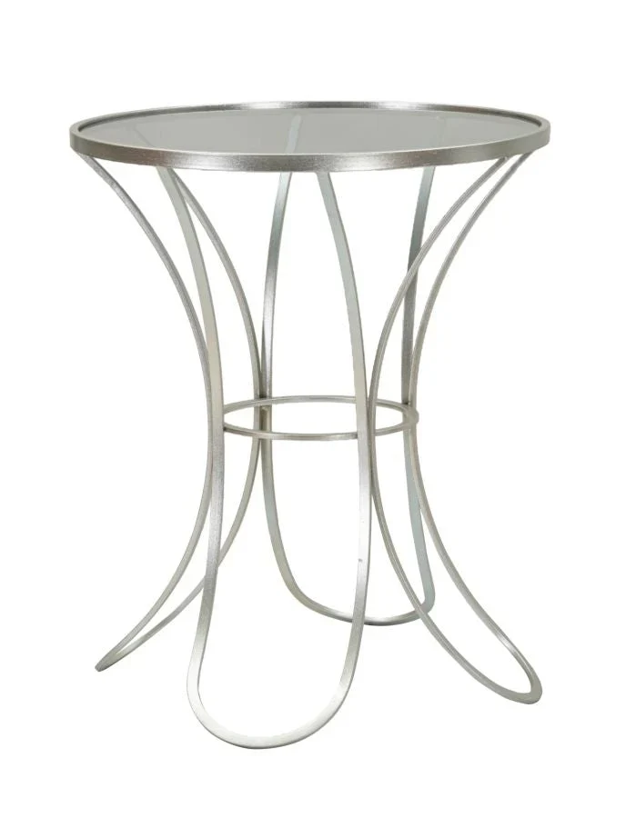 Table basse ronde en verre avec piètement décoratif – Collection Trixy