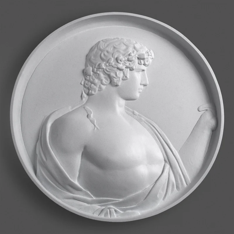 Bas-relief Antinoüs Silvanus — Sculpture murale de la Villa d’Hadrien