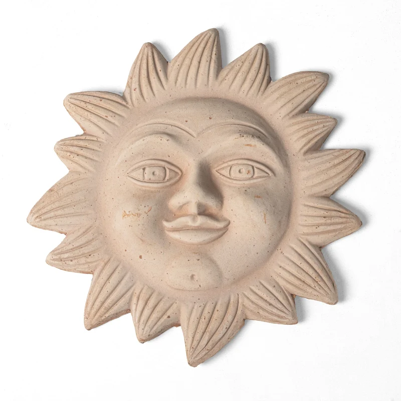 Bas-relief soleil italien en terre cuite