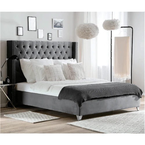 Lit double clouté gris 160x200 Eurodesign 728G160