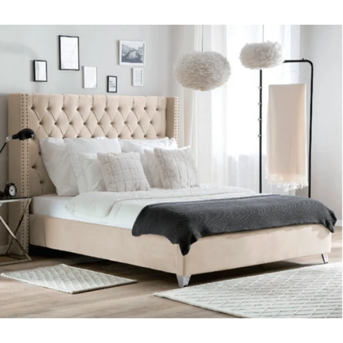 Lit double clouté beige 140x190 Eurodesign 728BE140
