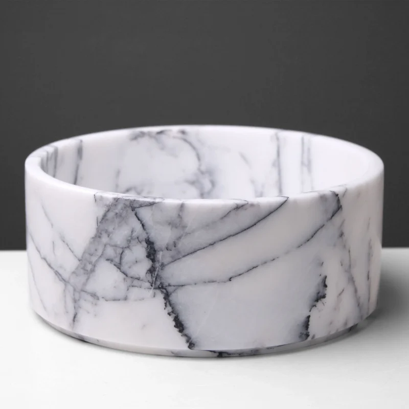 Bol pour Chien en Marbre (Blanc)