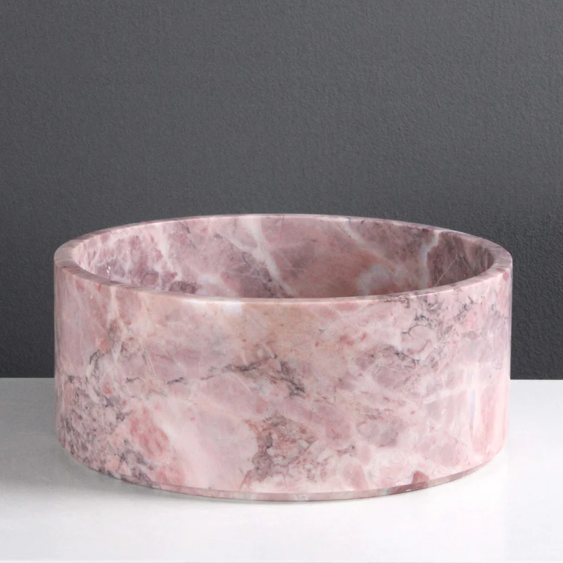 Bol pour Chien en Marbre (Rose et Beige)