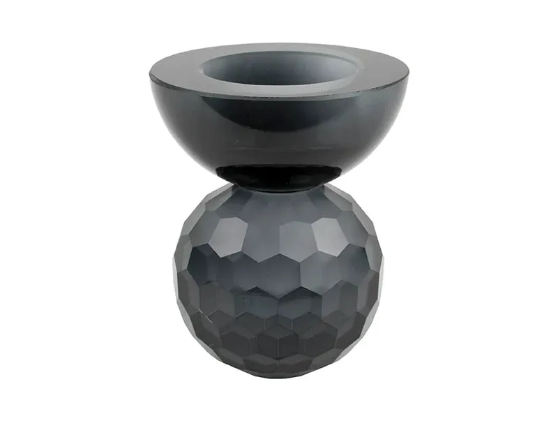 Bougeoir Noir de Luxe – Art en Verre Bol Petit