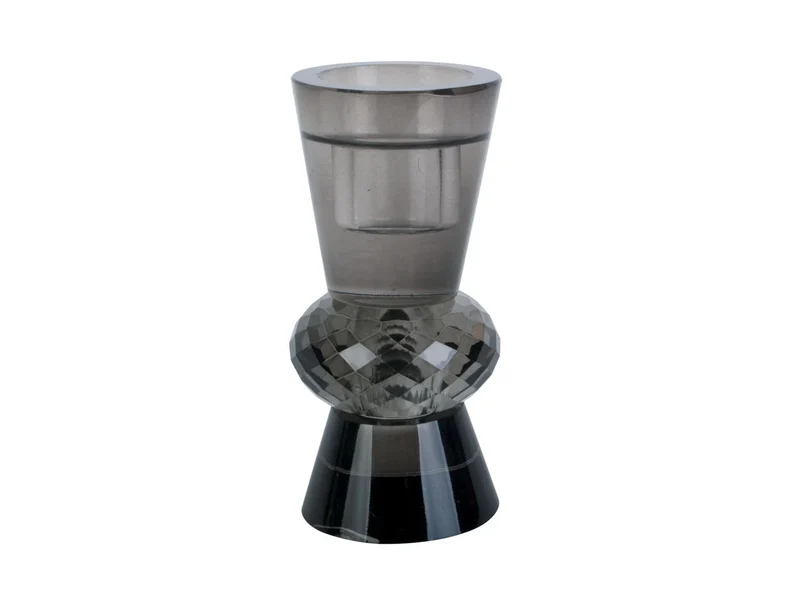 Bougeoir Noir de Luxe – Art en Verre Cône Duo