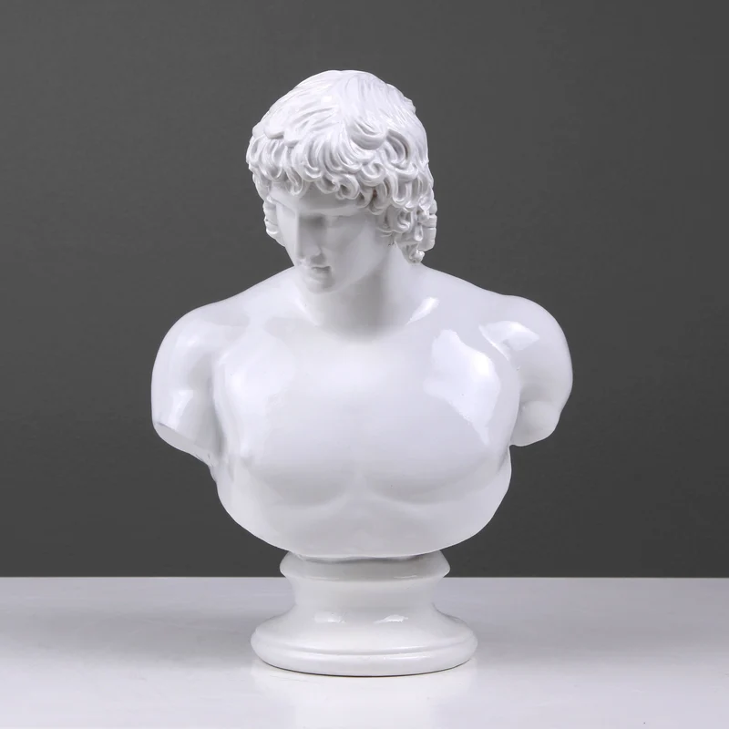 Buste d'Antinoüs (statue en résine blanche)