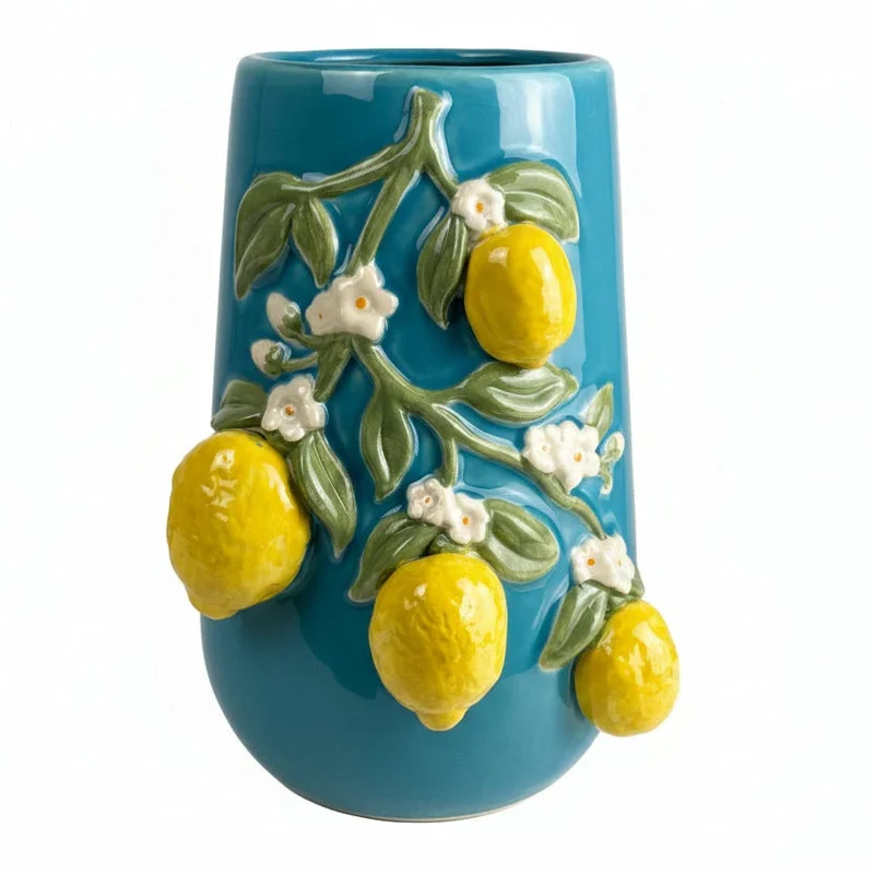 Vase Fleur de Citronnier (Céramique Style Italien)