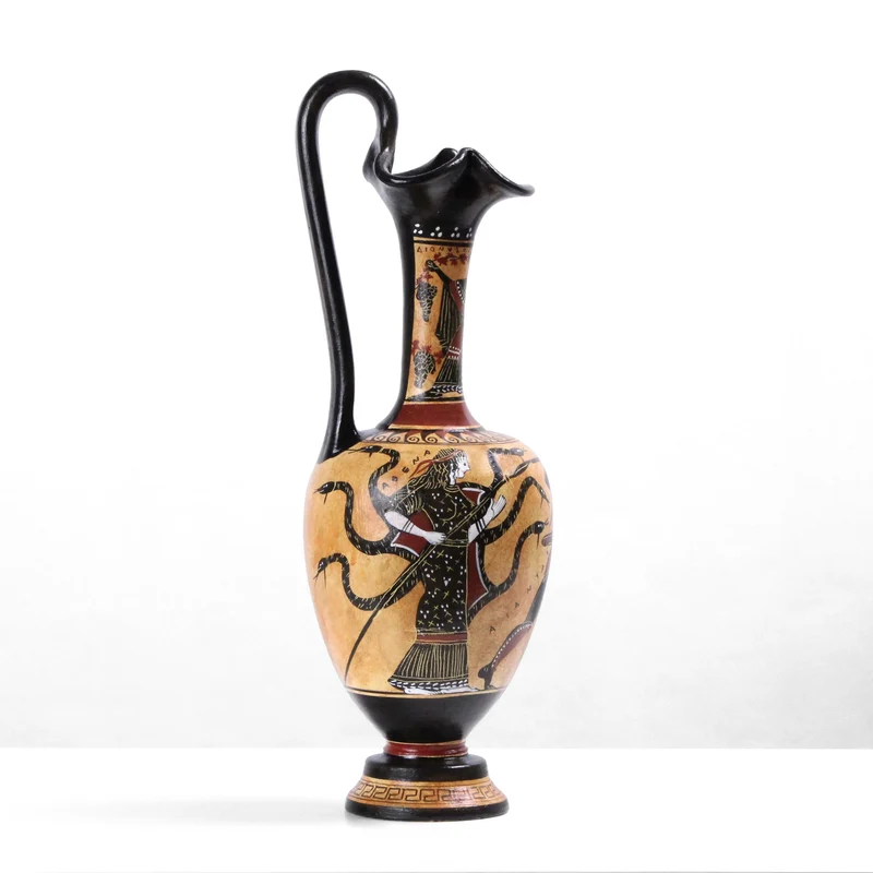 Vase grec avec Athéna à figures noires