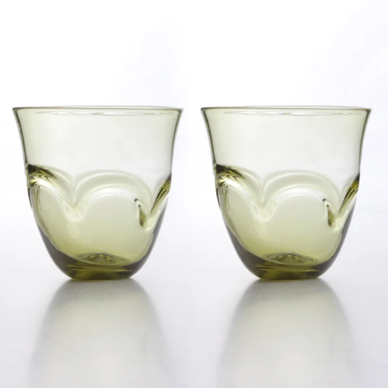 Verre Romain Ancien avec Relief en Paire