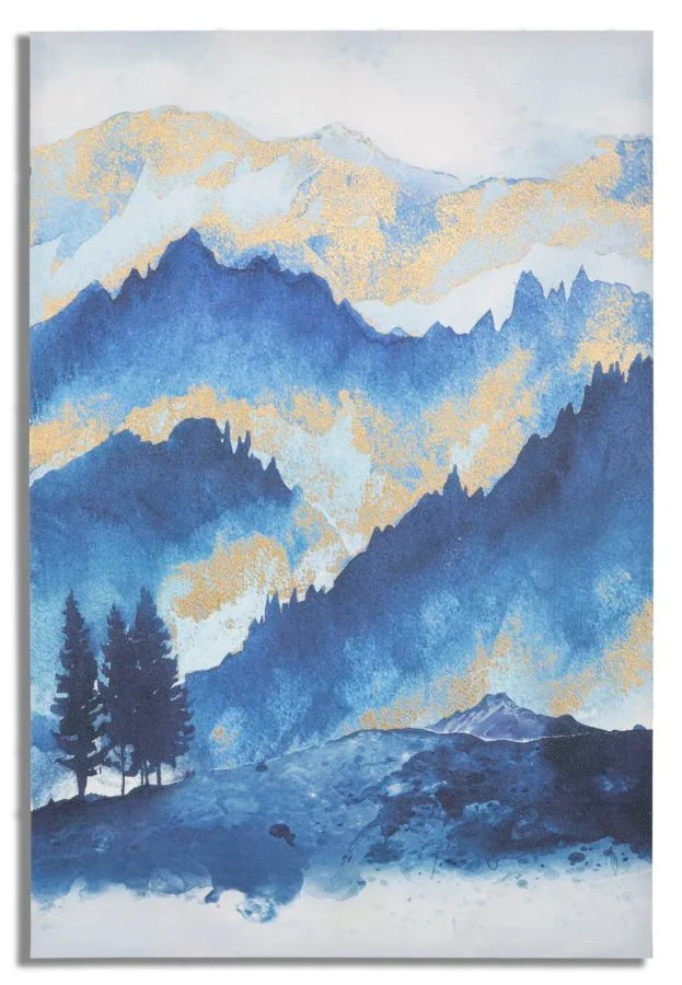 Peinture abstraite sur toile de la montagne bleue