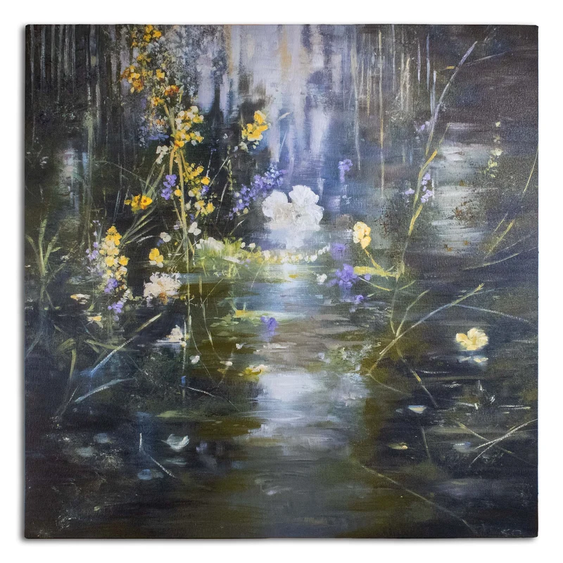 Peinture Fresque Contemporaine : Lumière sur l’Eau (réalisée avec des techniques mixtes)