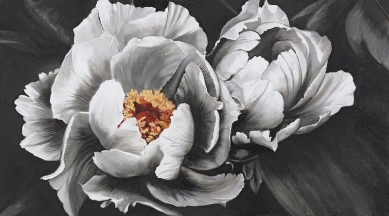 Peinture Fresque Contemporaine : Pivoine
