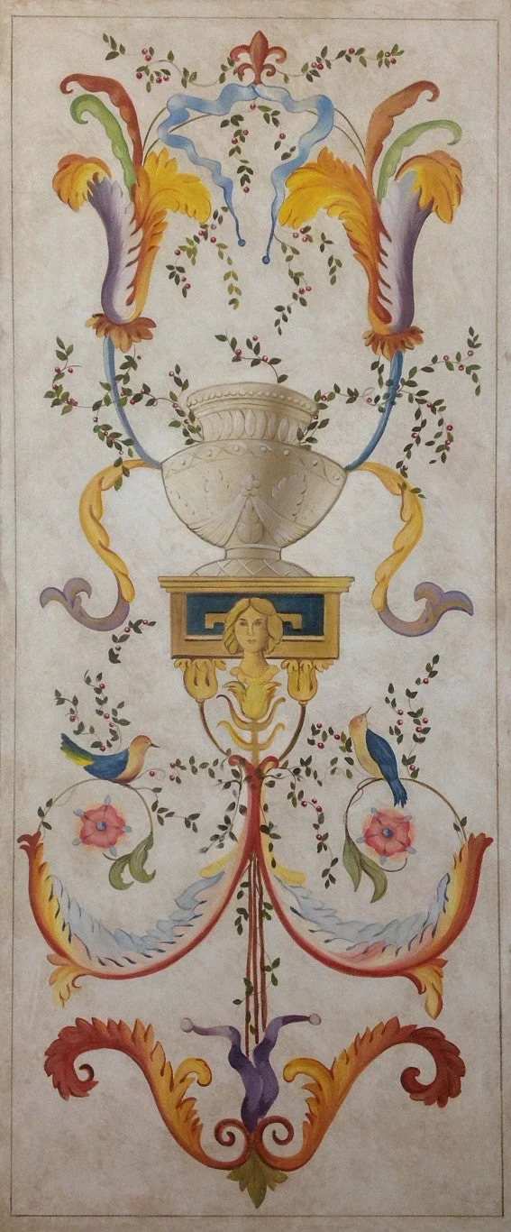 Peinture Fresque Renaissance : Blanc ornemental