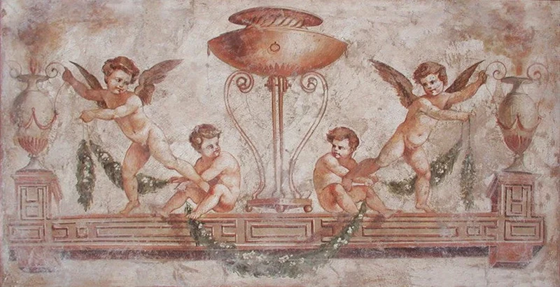 Peinture Fresque Renaissance : Chérubs (inspiré par une peinture célèbre d’Angioletti)