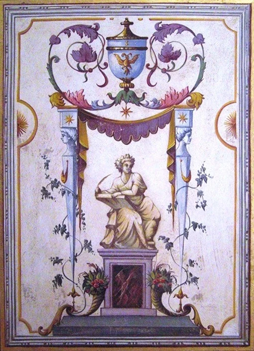 Peinture Fresque Renaissance : Grotesque bleuâtre