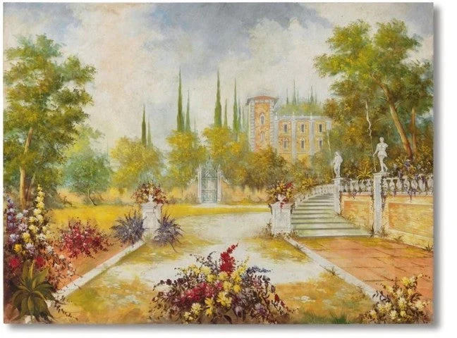 Peinture Fresque Renaissance : Jardin classique