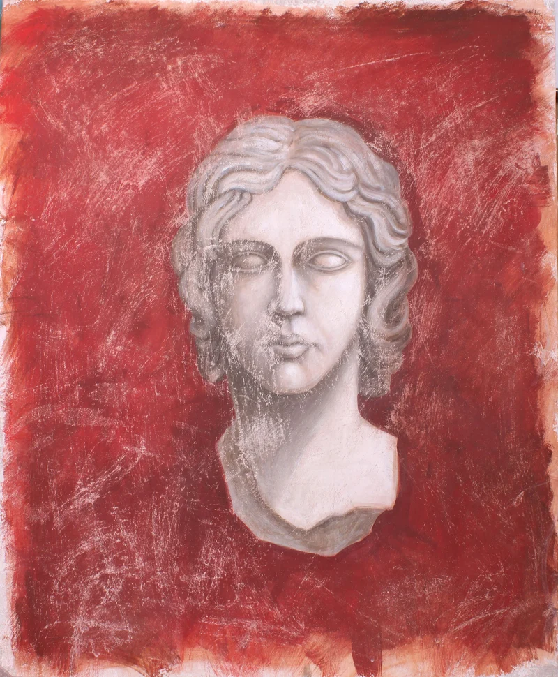 Peinture Fresque Renaissance : Profil d’une statue masculine