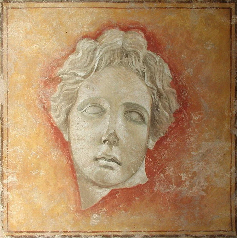 Peinture Fresque Renaissance : Profil d’une statue masculine