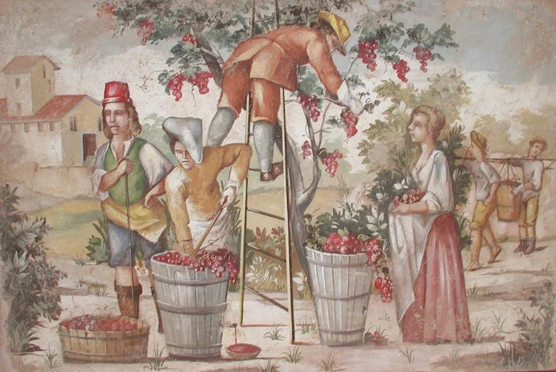 Peinture Fresque Renaissance : Vendanges