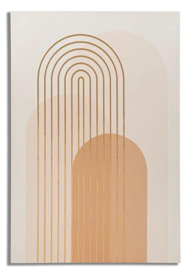 Peinture sur toile abstraite moderne géométrique dorée